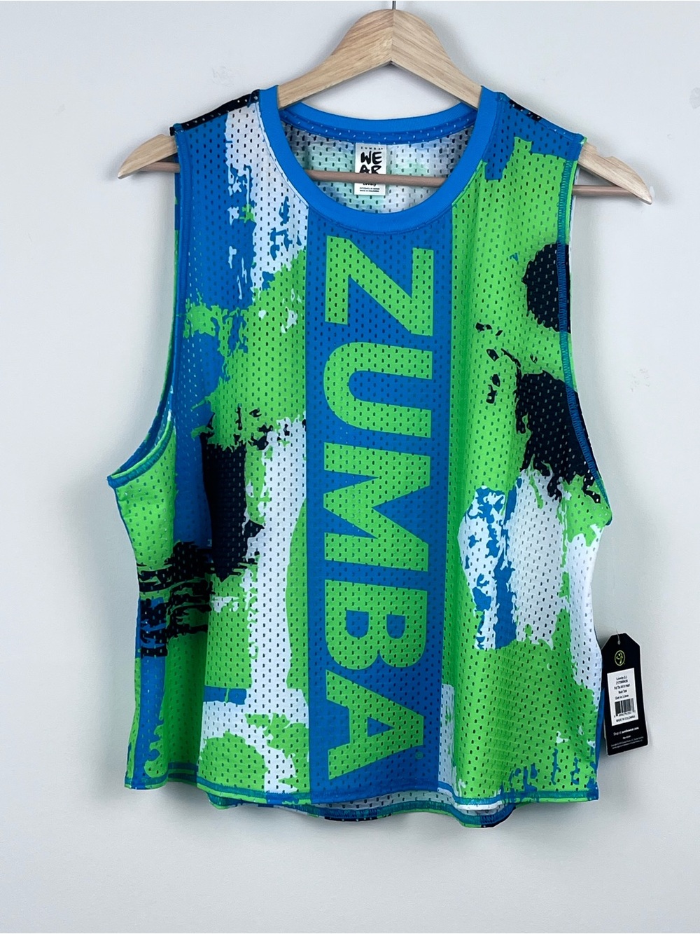 NWT Zumba Wear Women's Put The Art In Heart Mesh Performance Tank Top Size L